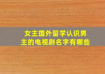 女主国外留学认识男主的电视剧名字有哪些