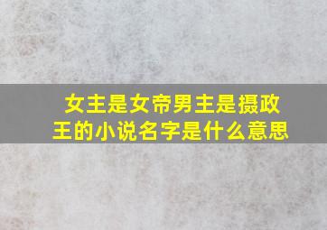 女主是女帝男主是摄政王的小说名字是什么意思