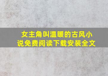 女主角叫温暖的古风小说免费阅读下载安装全文