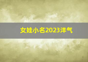 女娃小名2023洋气