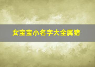 女宝宝小名字大全属猪