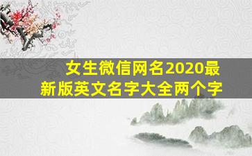 女生微信网名2020最新版英文名字大全两个字