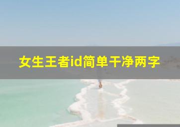 女生王者id简单干净两字