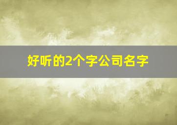 好听的2个字公司名字