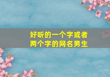 好听的一个字或者两个字的网名男生