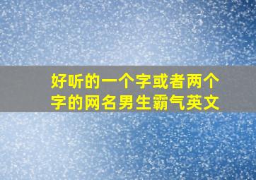 好听的一个字或者两个字的网名男生霸气英文