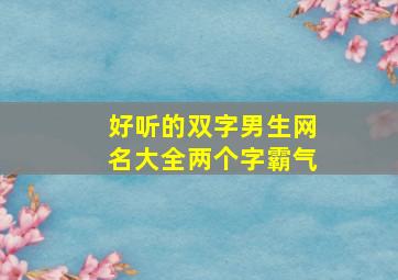 好听的双字男生网名大全两个字霸气