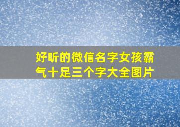 好听的微信名字女孩霸气十足三个字大全图片