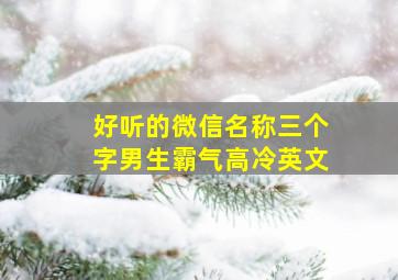 好听的微信名称三个字男生霸气高冷英文