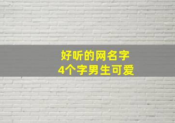 好听的网名字4个字男生可爱