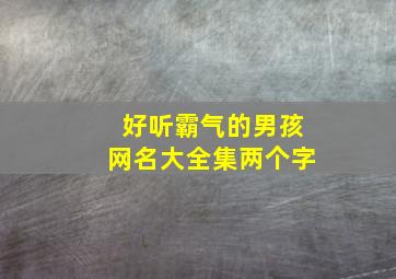 好听霸气的男孩网名大全集两个字