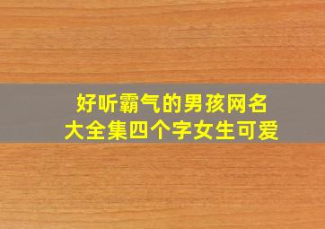 好听霸气的男孩网名大全集四个字女生可爱