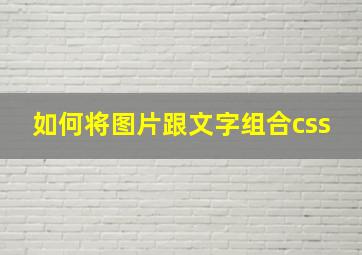 如何将图片跟文字组合css