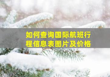 如何查询国际航班行程信息表图片及价格