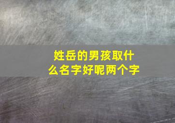 姓岳的男孩取什么名字好呢两个字