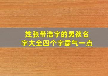 姓张带浩字的男孩名字大全四个字霸气一点