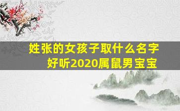 姓张的女孩子取什么名字好听2020属鼠男宝宝