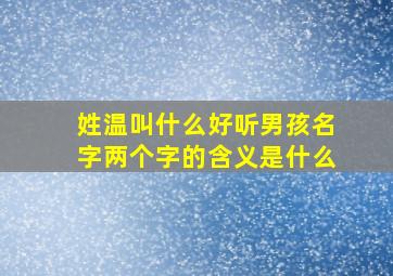 姓温叫什么好听男孩名字两个字的含义是什么