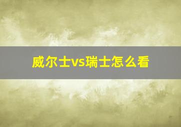 威尔士vs瑞士怎么看