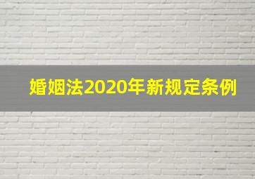 婚姻法2020年新规定条例