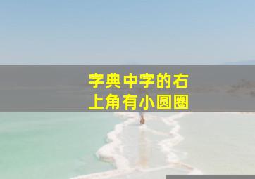 字典中字的右上角有小圆圈