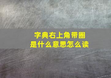 字典右上角带圈是什么意思怎么读