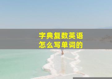 字典复数英语怎么写单词的