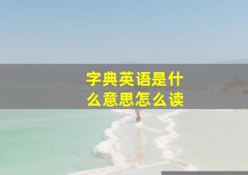 字典英语是什么意思怎么读