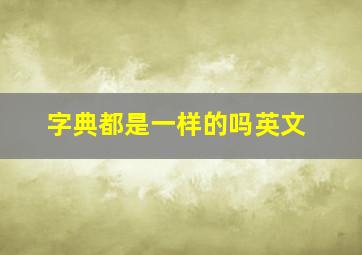 字典都是一样的吗英文