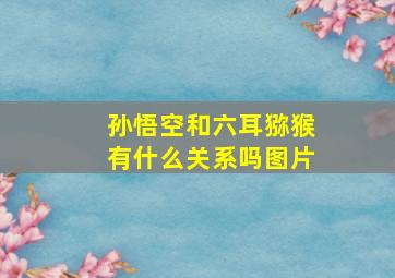 孙悟空和六耳猕猴有什么关系吗图片