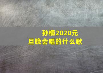 孙楠2020元旦晚会唱的什么歌