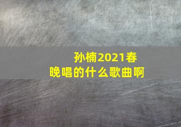 孙楠2021春晚唱的什么歌曲啊