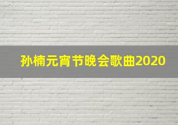 孙楠元宵节晚会歌曲2020