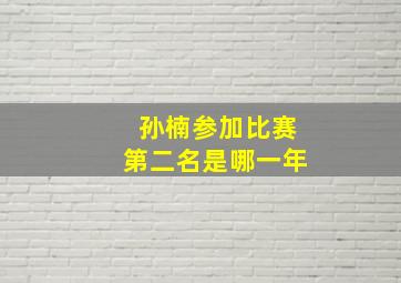 孙楠参加比赛第二名是哪一年