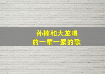 孙楠和大龙唱的一荤一素的歌