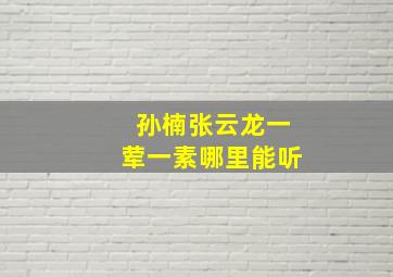 孙楠张云龙一荤一素哪里能听