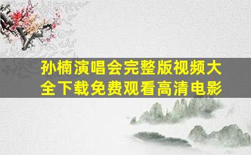 孙楠演唱会完整版视频大全下载免费观看高清电影