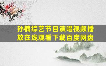 孙楠综艺节目演唱视频播放在线观看下载百度网盘