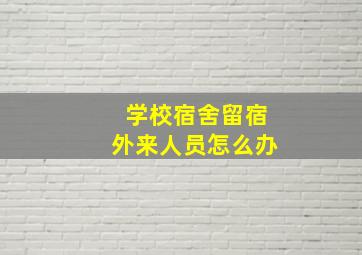 学校宿舍留宿外来人员怎么办