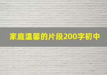 家庭温馨的片段200字初中