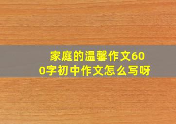 家庭的温馨作文600字初中作文怎么写呀