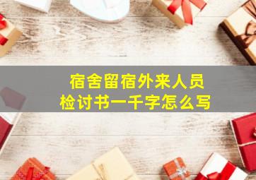 宿舍留宿外来人员检讨书一千字怎么写