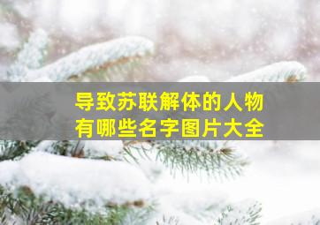 导致苏联解体的人物有哪些名字图片大全