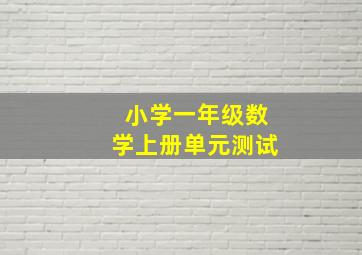 小学一年级数学上册单元测试