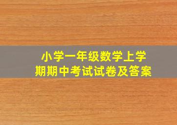 小学一年级数学上学期期中考试试卷及答案