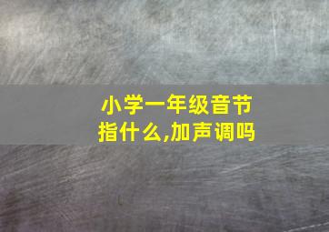 小学一年级音节指什么,加声调吗