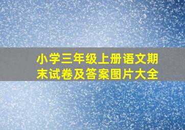 小学三年级上册语文期末试卷及答案图片大全