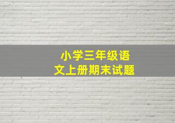 小学三年级语文上册期末试题