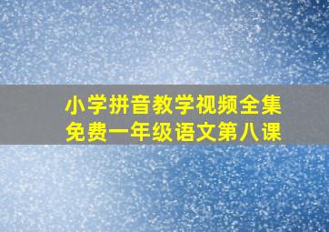 小学拼音教学视频全集免费一年级语文第八课