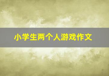 小学生两个人游戏作文